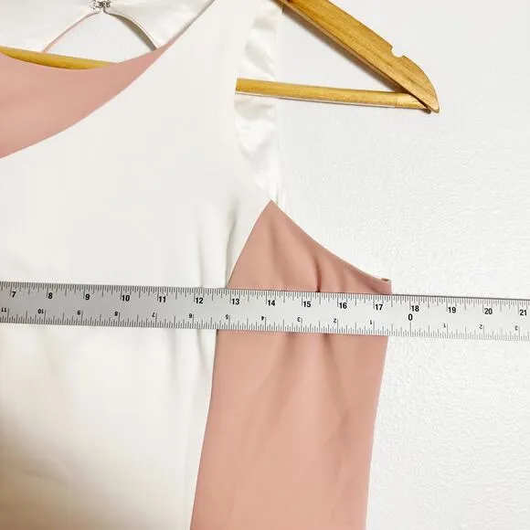 Jay Godfrey Women's Colorblock White nude Pink Sheath Dress sz 10