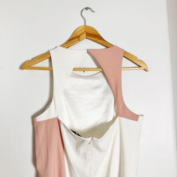 Jay Godfrey Women's Colorblock White nude Pink Sheath Dress sz 10
