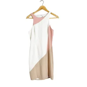 Jay Godfrey Women's Colorblock White nude Pink Sheath Dress sz 10