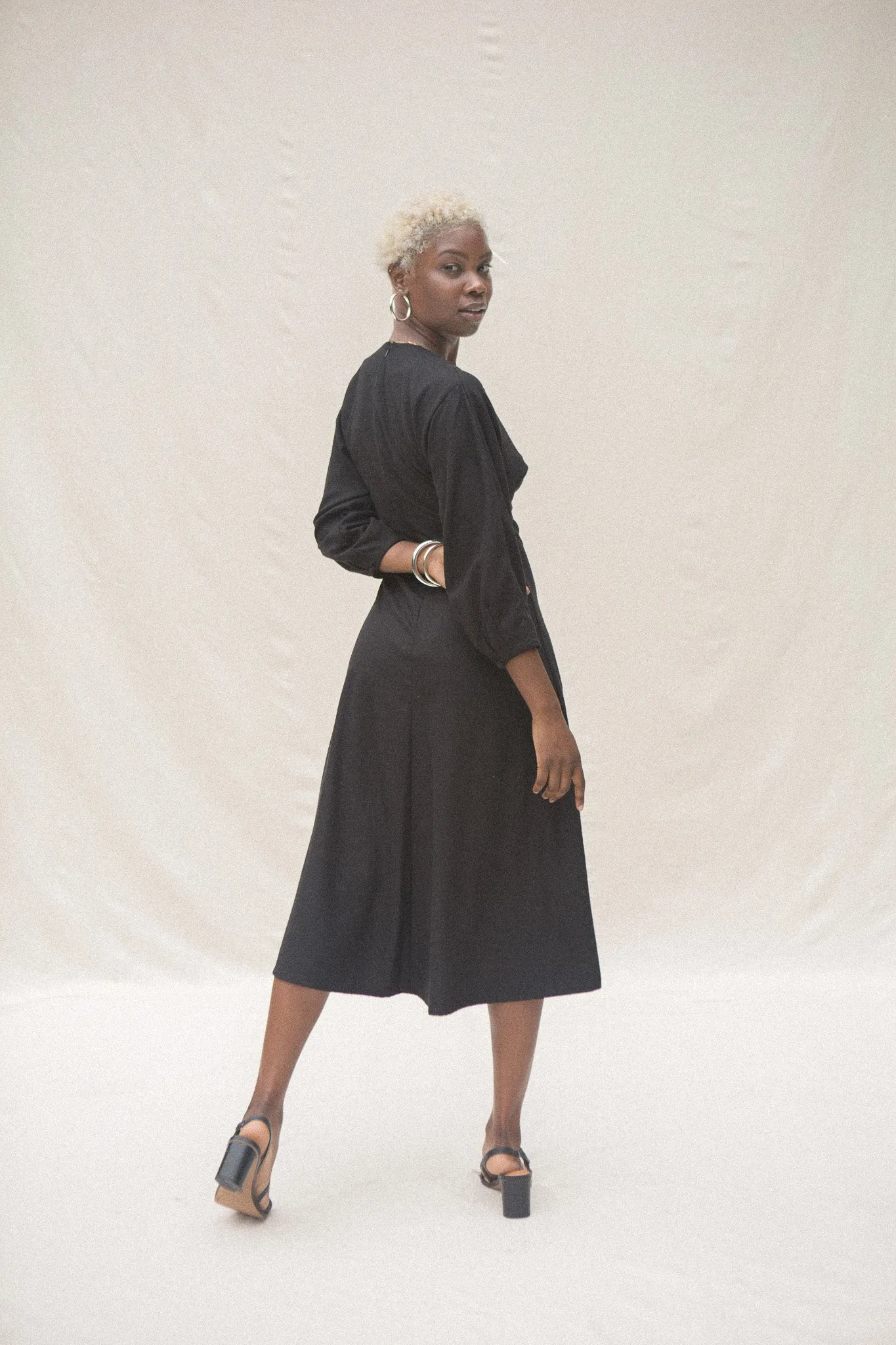 JIMENA DRESS - BLACK SILK