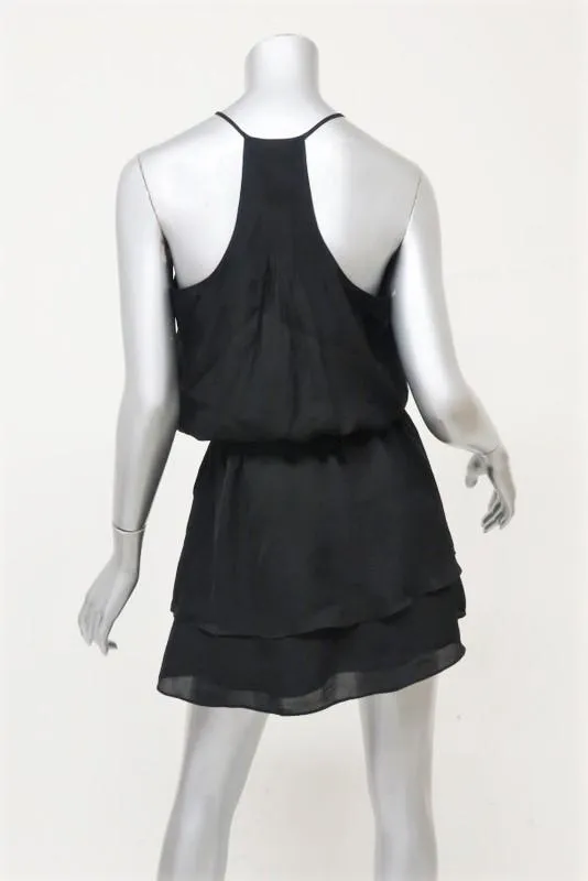 Joie Dress Jossa Black Silk Size Extra Small Sleeveless Blouson Mini