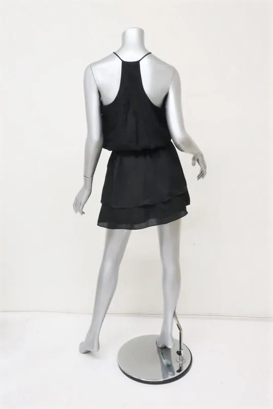 Joie Dress Jossa Black Silk Size Extra Small Sleeveless Blouson Mini