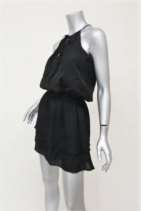 Joie Dress Jossa Black Silk Size Extra Small Sleeveless Blouson Mini