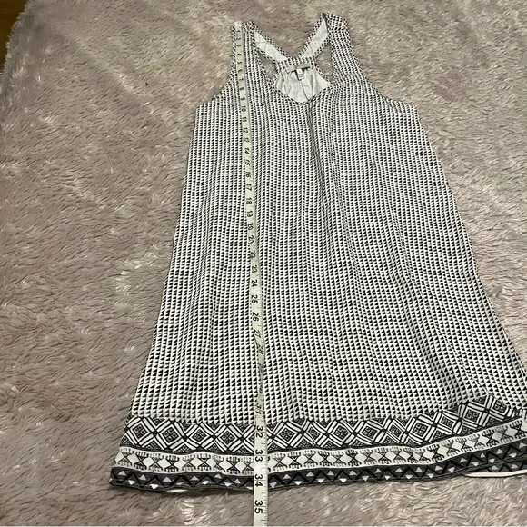 JOIE silk white triangle print razor back dress