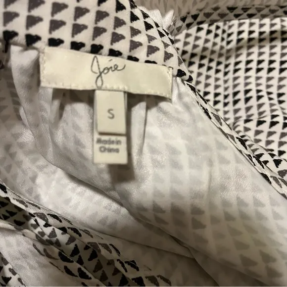 JOIE silk white triangle print razor back dress