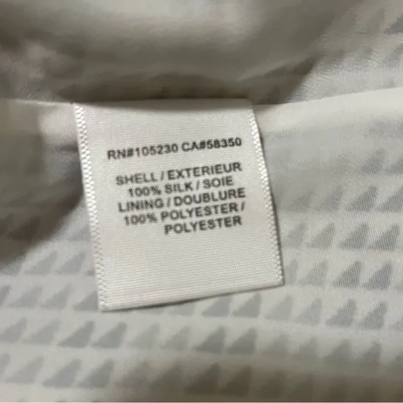 JOIE silk white triangle print razor back dress