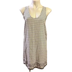 JOIE silk white triangle print razor back dress