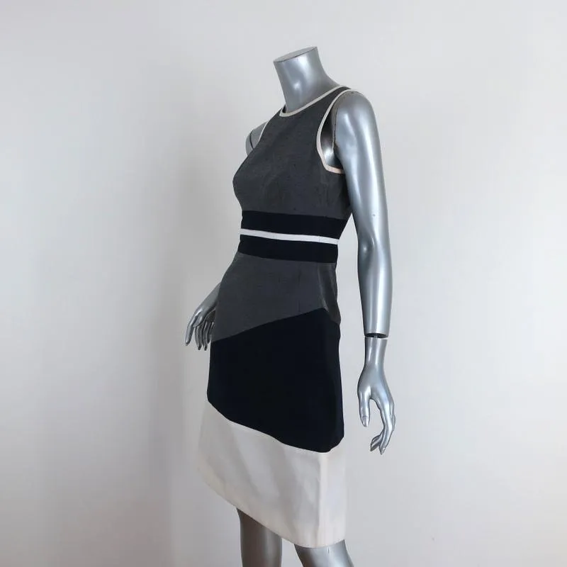 Jonathan Simkhai Dress Blue/Cream Colorblock Size 2 Sleeveless Fit & Flare