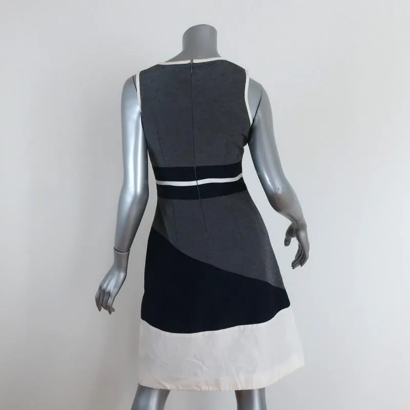 Jonathan Simkhai Dress Blue/Cream Colorblock Size 2 Sleeveless Fit & Flare