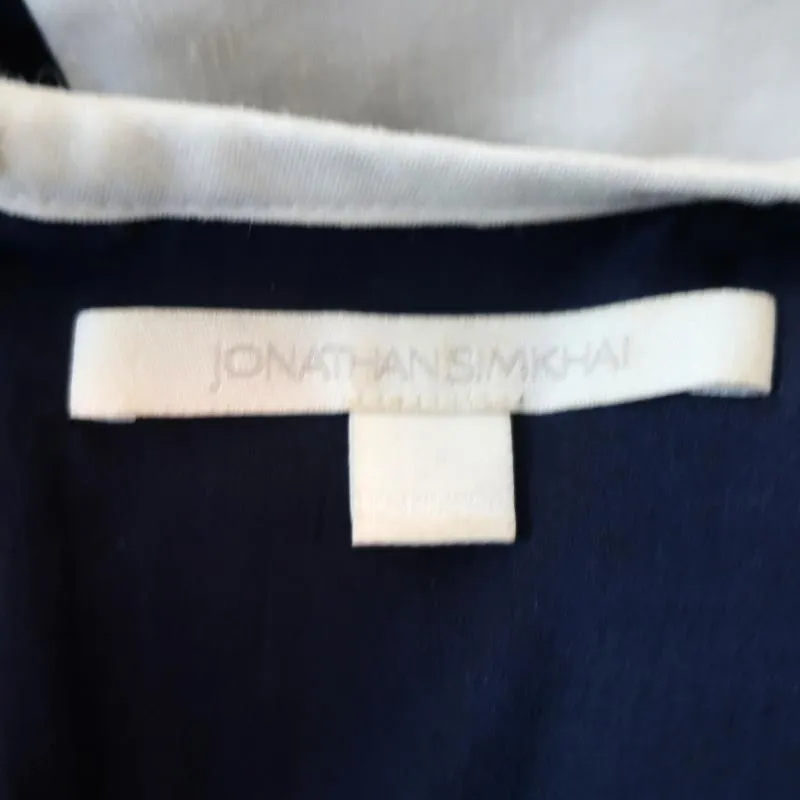 Jonathan Simkhai Dress Blue/Cream Colorblock Size 2 Sleeveless Fit & Flare