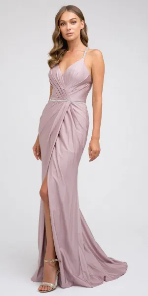 Juliet 233 Long Dress with Strappy-Back and Train
