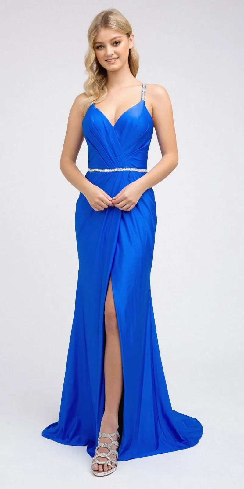Juliet 233 Long Dress with Strappy-Back and Train