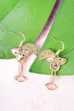 Just Add Lime Goldtone Earrings