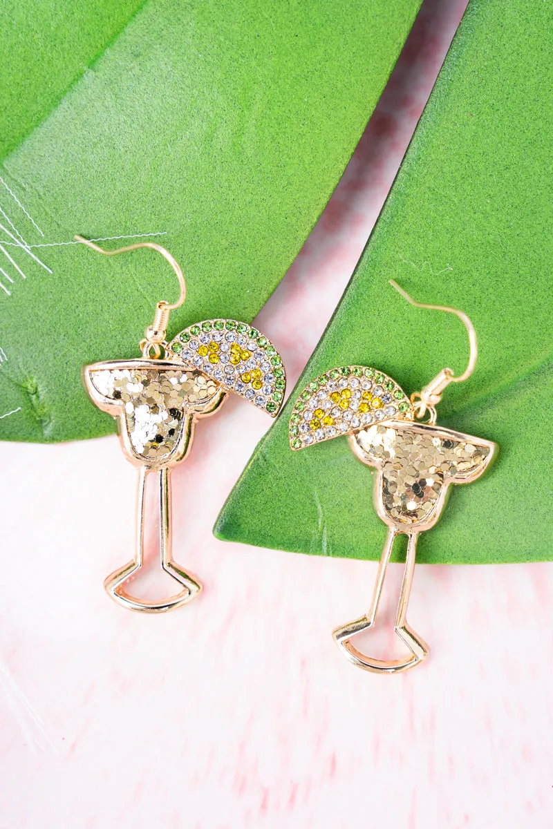 Just Add Lime Goldtone Earrings