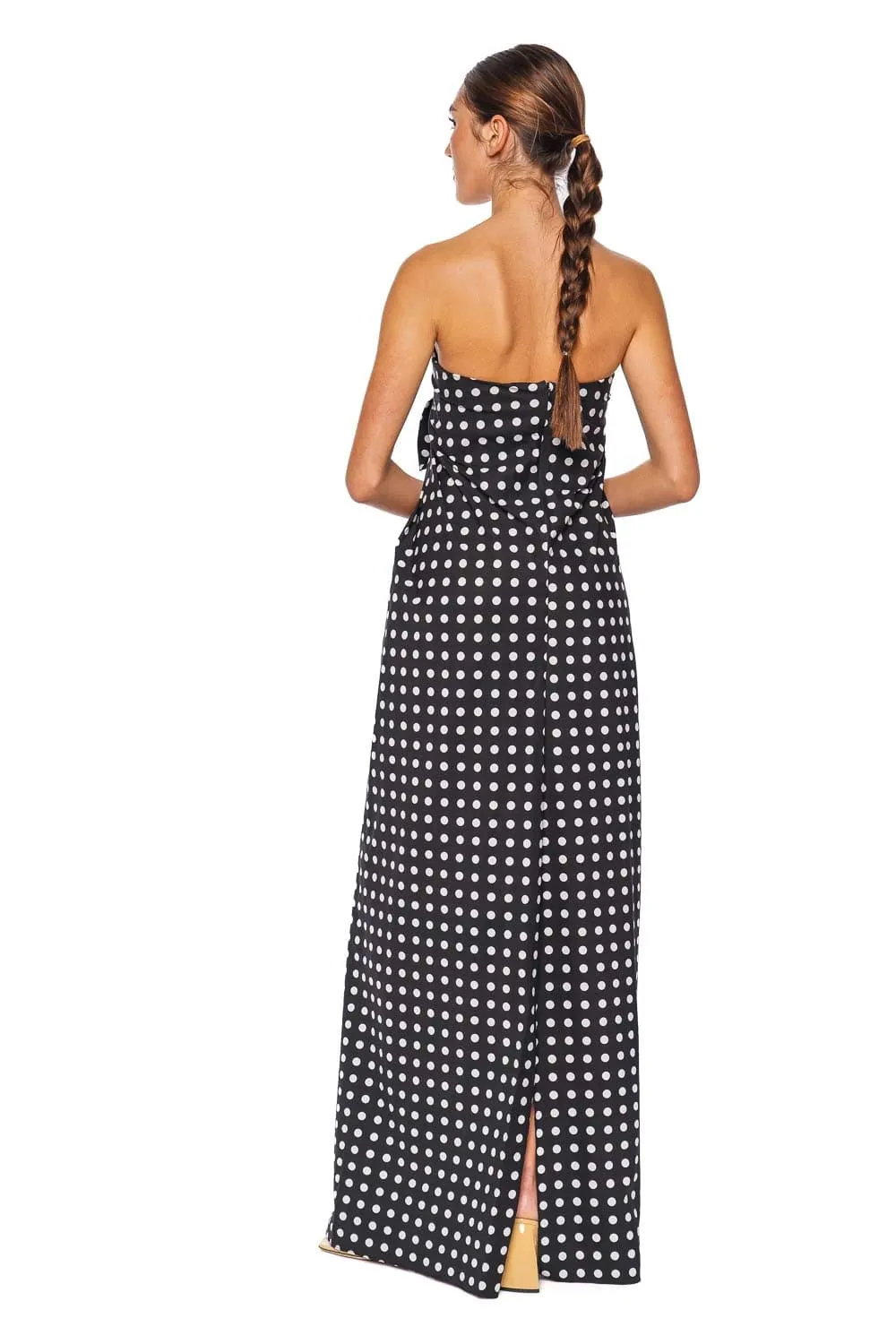 Kaia Polka Dot Tie Front Gown