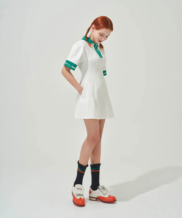 KANDINI Flared Dress - Green