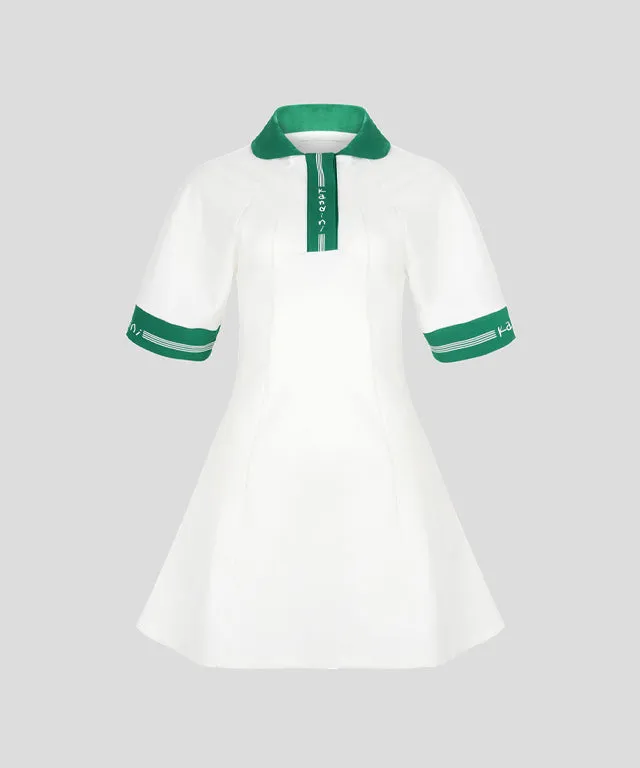 KANDINI Flared Dress - Green