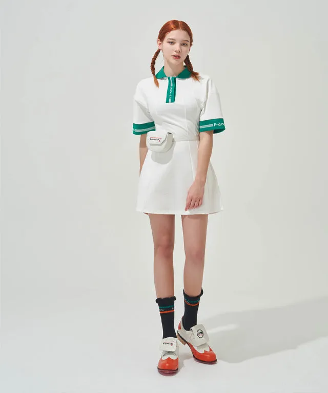 KANDINI Flared Dress - Green