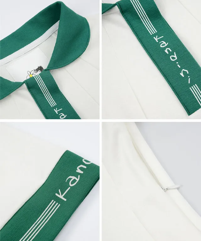KANDINI Flared Dress - Green