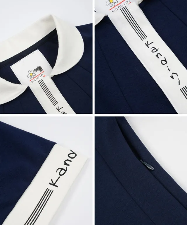 KANDINI Flared Dress - Navy