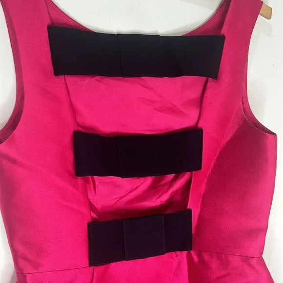 KATE SPADE Hot Pink and Black Fit and Flare Flirty Back Mini Dress Size 4