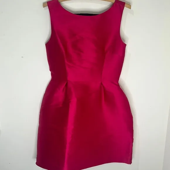 KATE SPADE Hot Pink and Black Fit and Flare Flirty Back Mini Dress Size 4