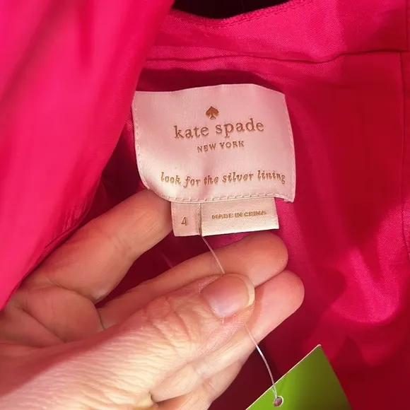 KATE SPADE Hot Pink and Black Fit and Flare Flirty Back Mini Dress Size 4