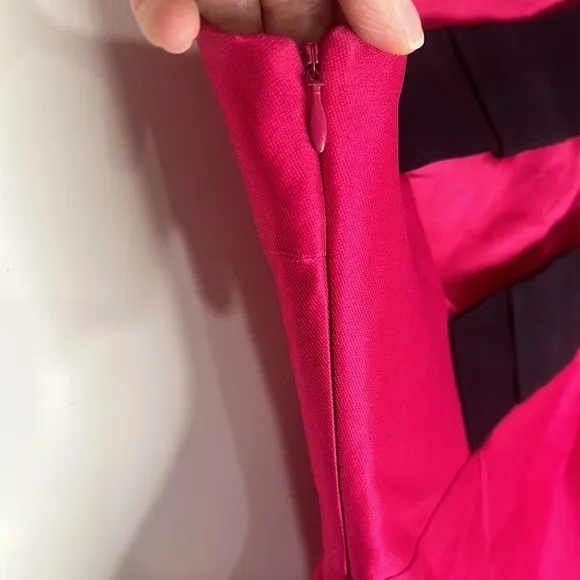 KATE SPADE Hot Pink and Black Fit and Flare Flirty Back Mini Dress Size 4
