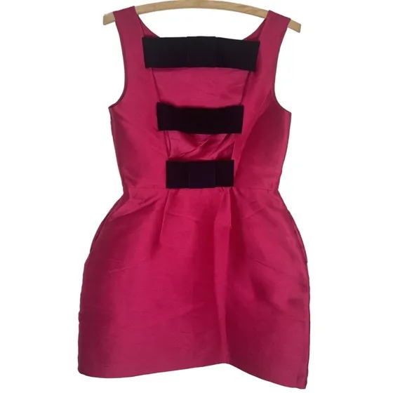 KATE SPADE Hot Pink and Black Fit and Flare Flirty Back Mini Dress Size 4