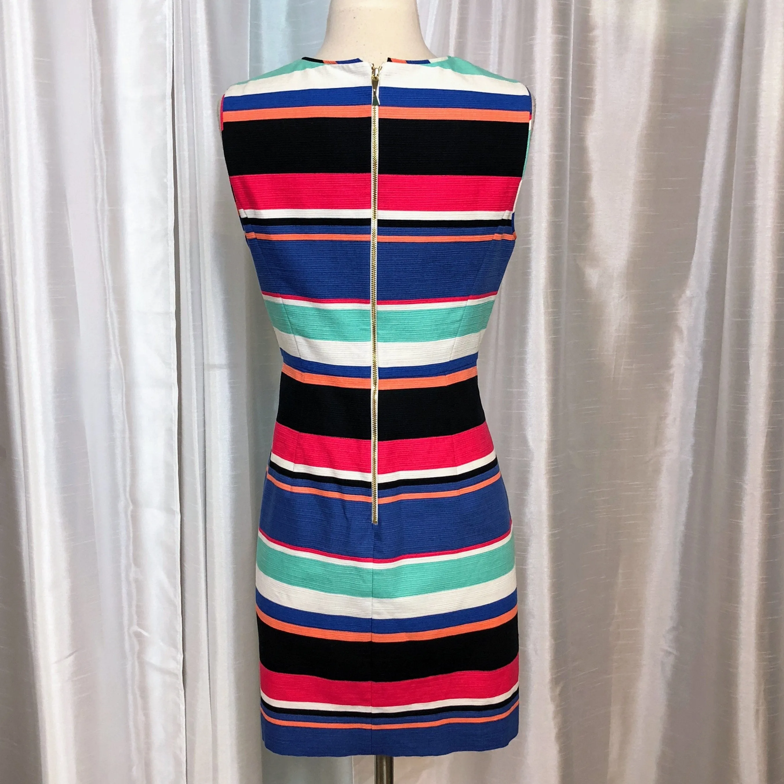 KATE SPADE Multicolor Tropical Striped Mariam Sheath Short Dress Size 4