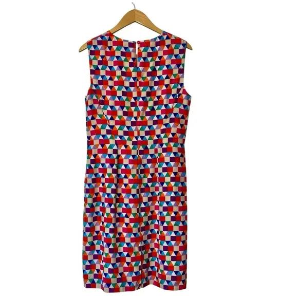 Kate Spade New York Abbey Geometric Print Sheath Dress Silk Blend Size 10 NWT
