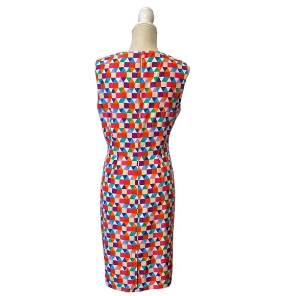 Kate Spade New York Abbey Geometric Print Sheath Dress Silk Blend Size 10 NWT