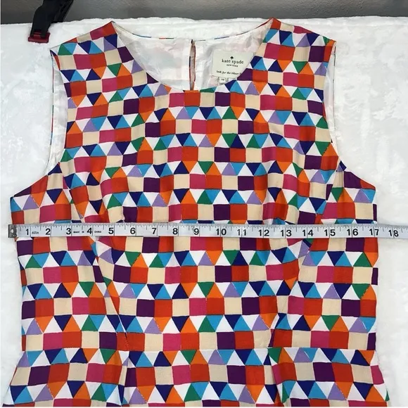 Kate Spade New York Abbey Geometric Print Sheath Dress Silk Blend Size 10 NWT
