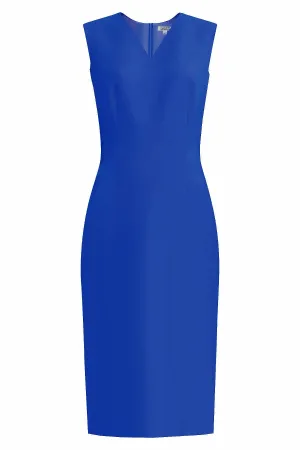 Kateri Royal Blue V-Neck Sheath Dress