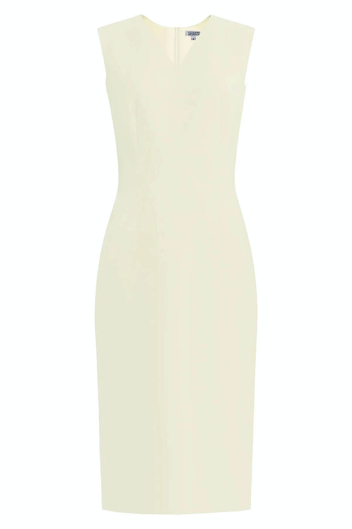 Kateri V-Neckline White Sheath Dress