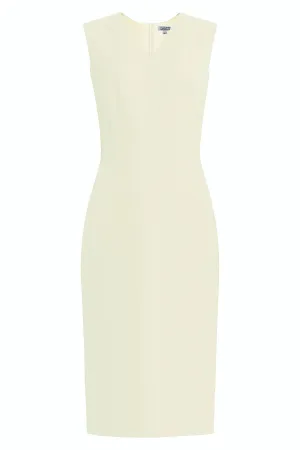 Kateri V-Neckline White Sheath Dress