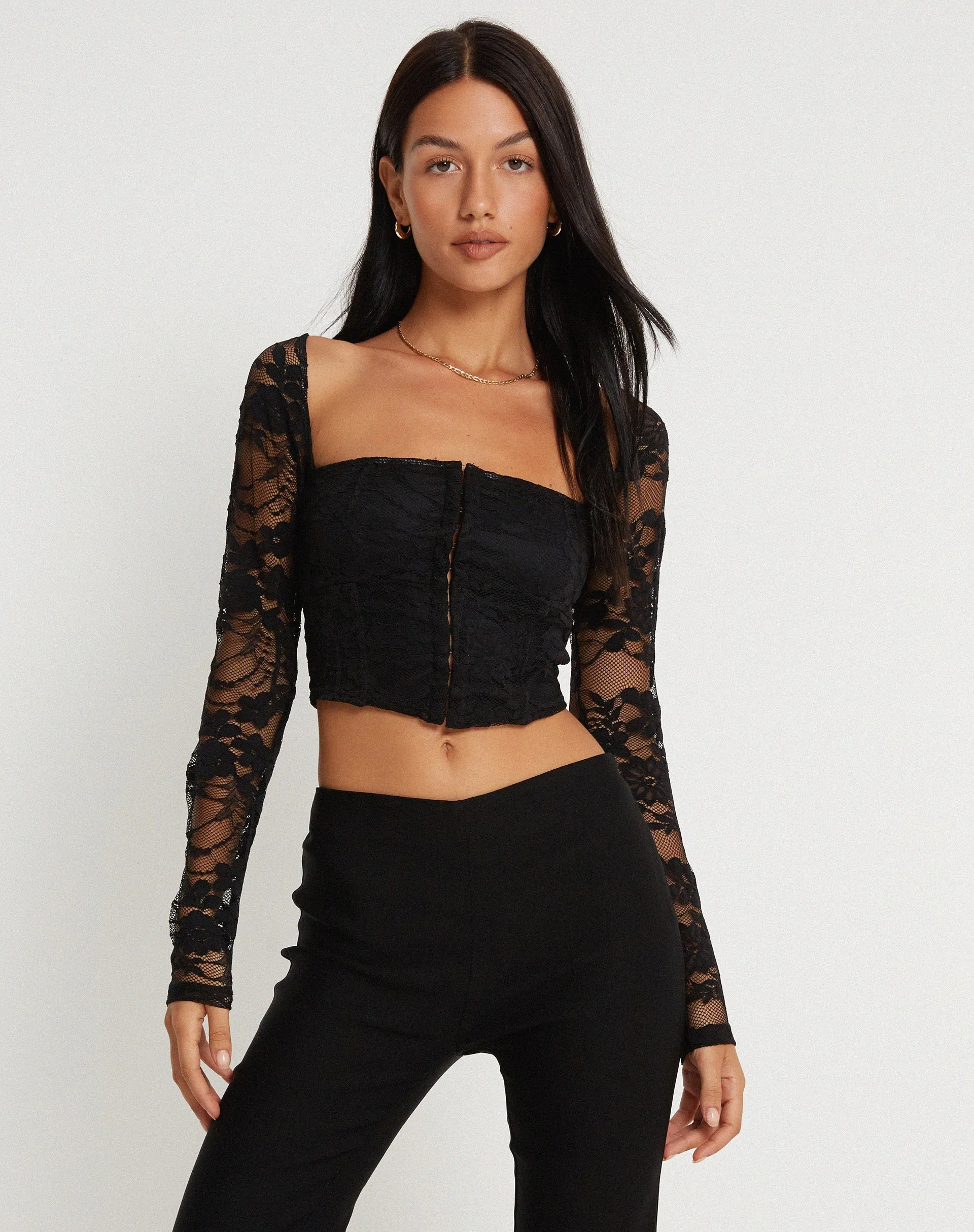 KHAFILA TOP LACE BLACK