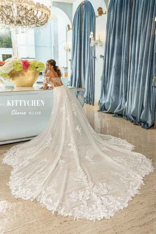 Kitty Chen Size 12 Sharon Ivory/Khaki/Tan Gown