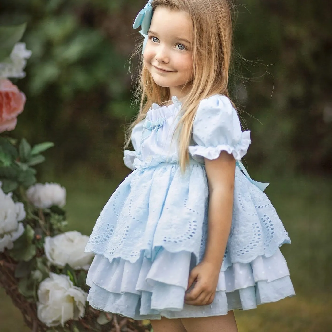 LA AMAPOLA - Martina Baby Dress - Blue
