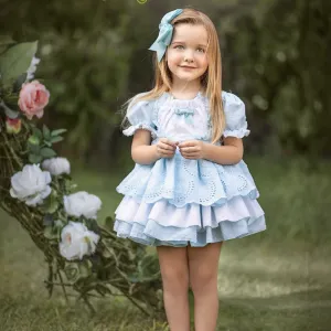 LA AMAPOLA - Martina Baby Dress - Blue