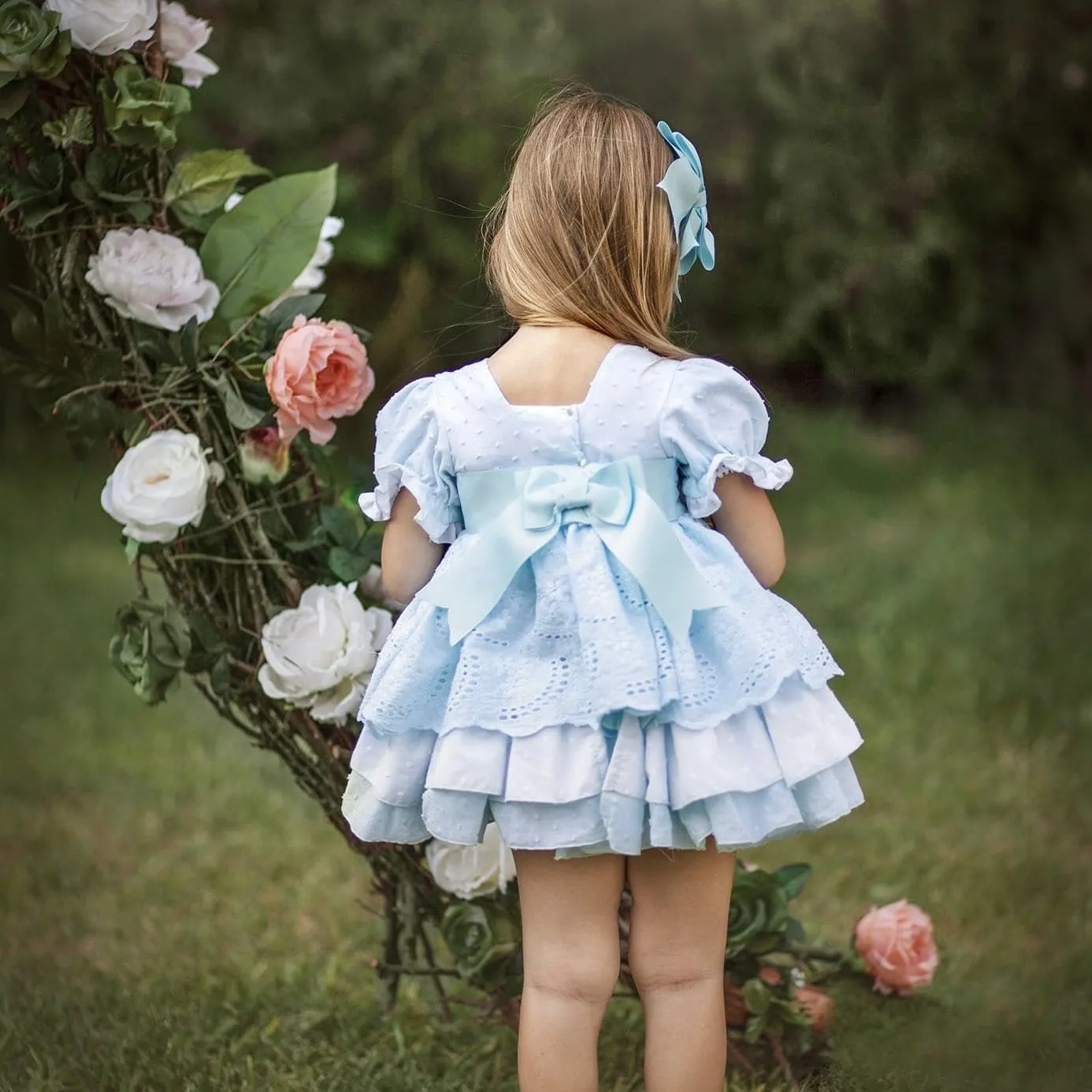 LA AMAPOLA - Martina Baby Dress - Blue