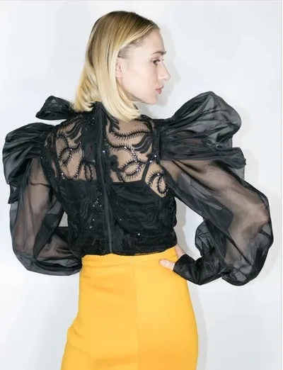 Lace Puff Sleeve Top