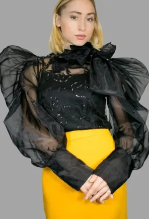 Lace Puff Sleeve Top