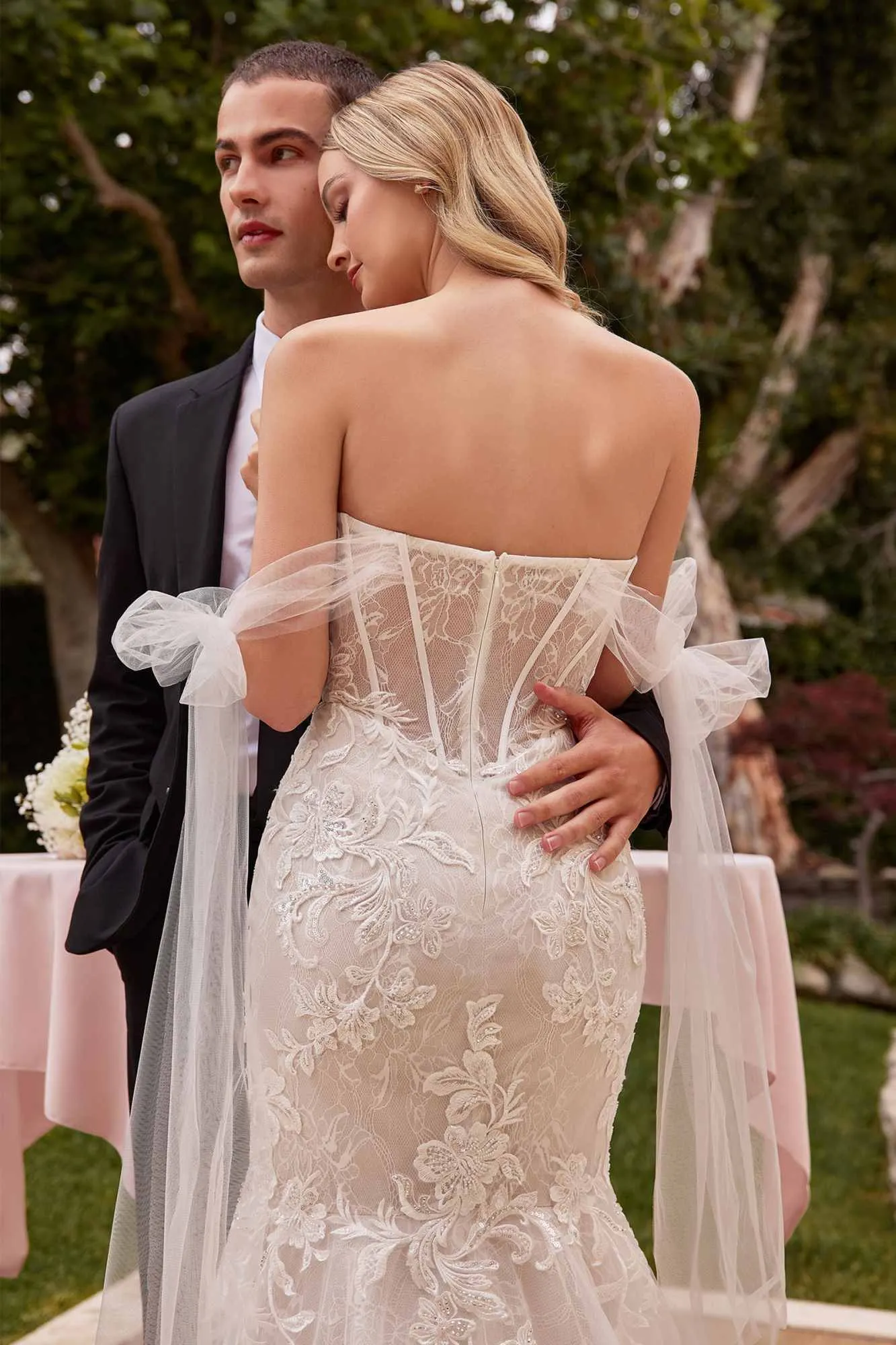 Ladivine CB125W Off the Shoulder Lace Mermaid Wedding Dress