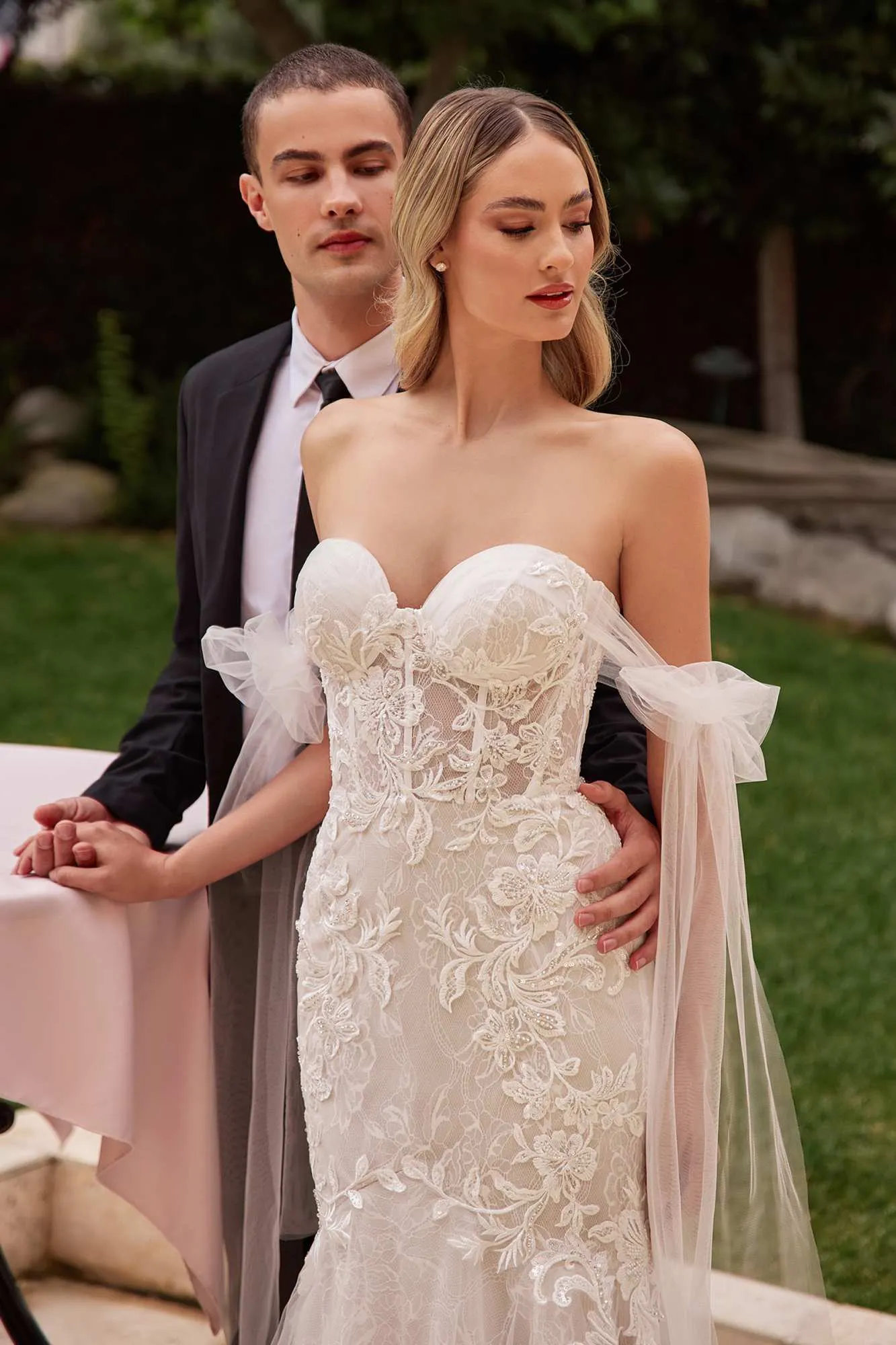 Ladivine CB125W Off the Shoulder Lace Mermaid Wedding Dress