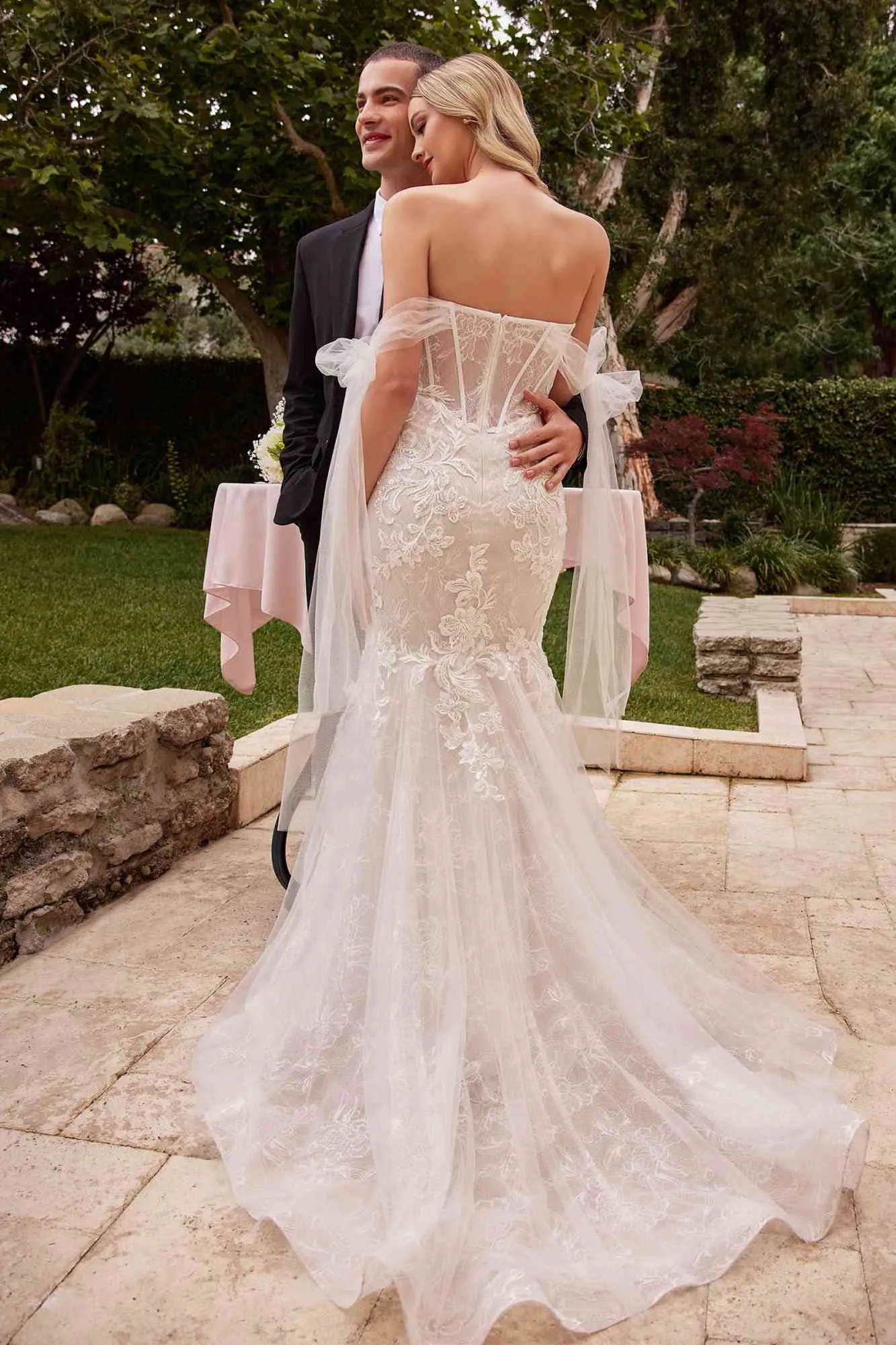 Ladivine CB125W Off the Shoulder Lace Mermaid Wedding Dress