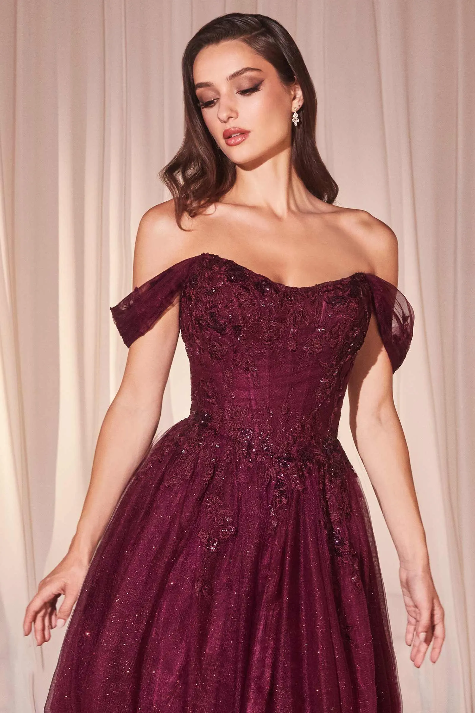 Ladivine CD799 Long Off The Shoulder A-Line Ball Gown