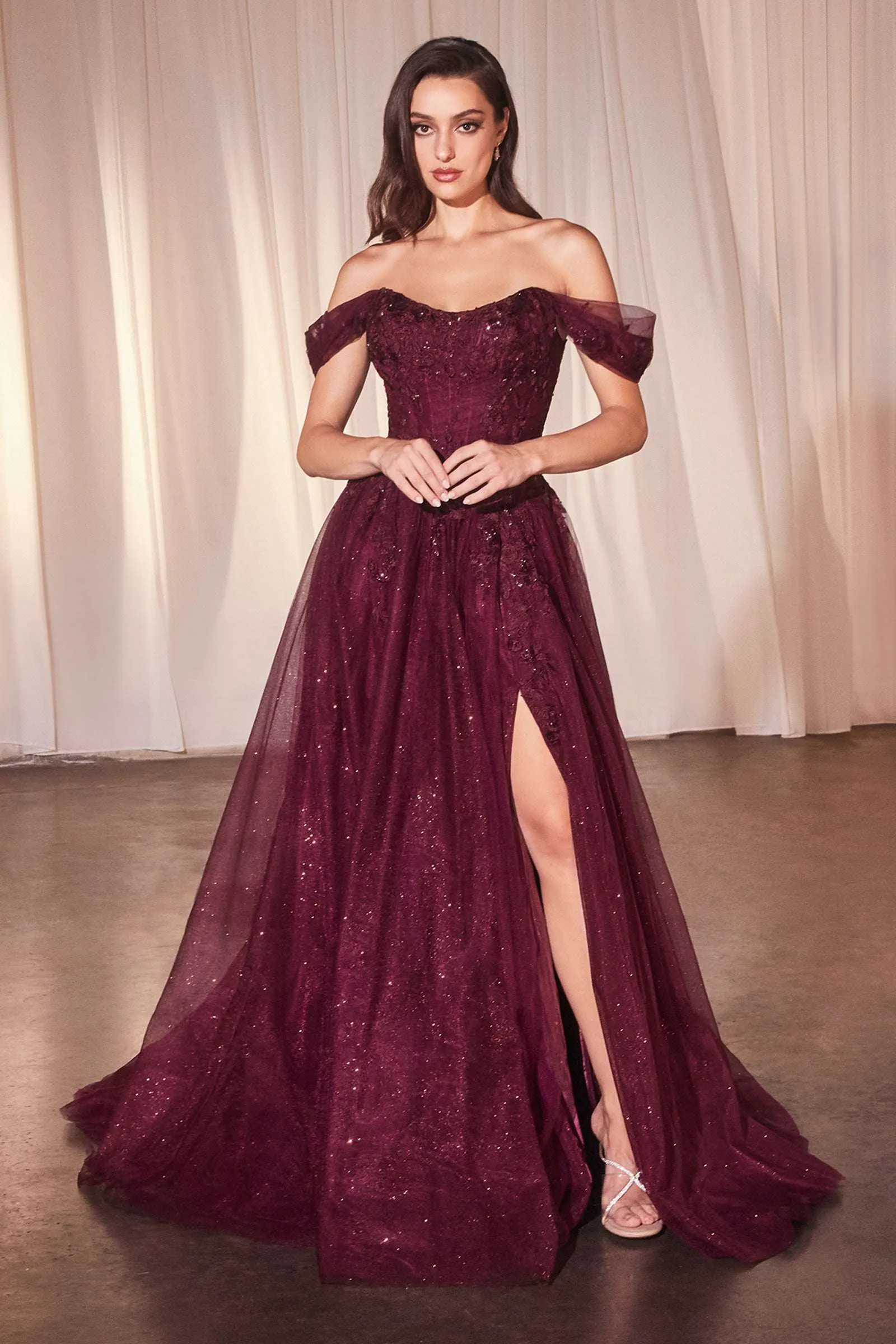 Ladivine CD799 Long Off The Shoulder A-Line Ball Gown
