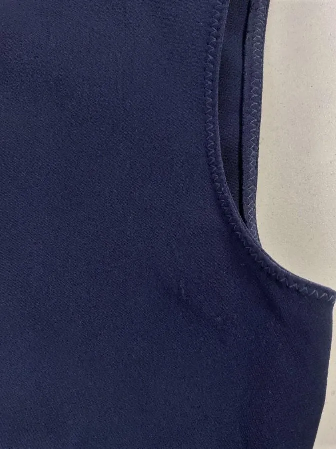 Lanvin Dress Navy Neoprene Size 36 Sleeveless Sheath
