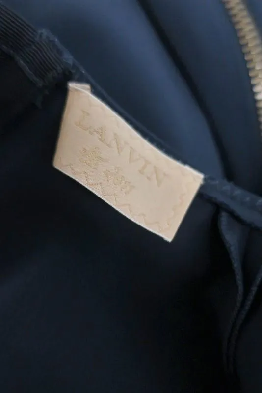 Lanvin Dress Navy Neoprene Size 36 Sleeveless Sheath